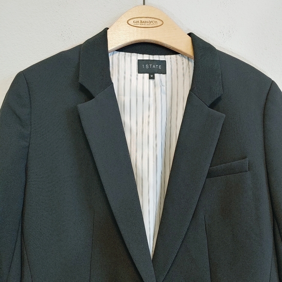 1. State Women's Black One-Button Career Office Capsule Blazer Jacket Sz 12 - Picture 5 of 11